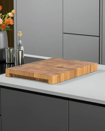 NXT Board Schneidebrett Eiche Stirnholz mit Griffmulden, 52,5 x 35 x 5,5 cm – Produktansicht