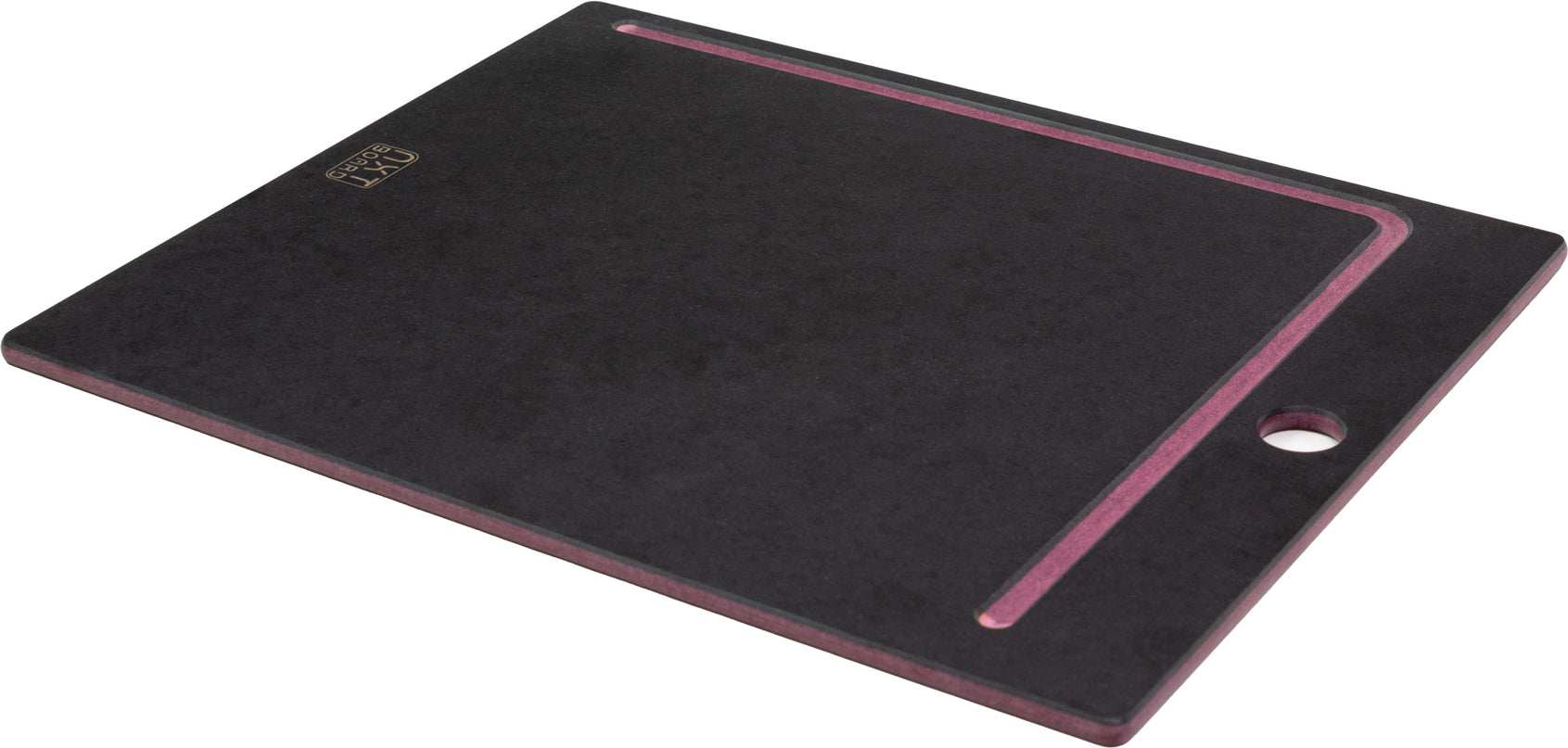 NXT Board Schneidebrett schwarz/pink mit Saftrille – Detailansicht Saftrille