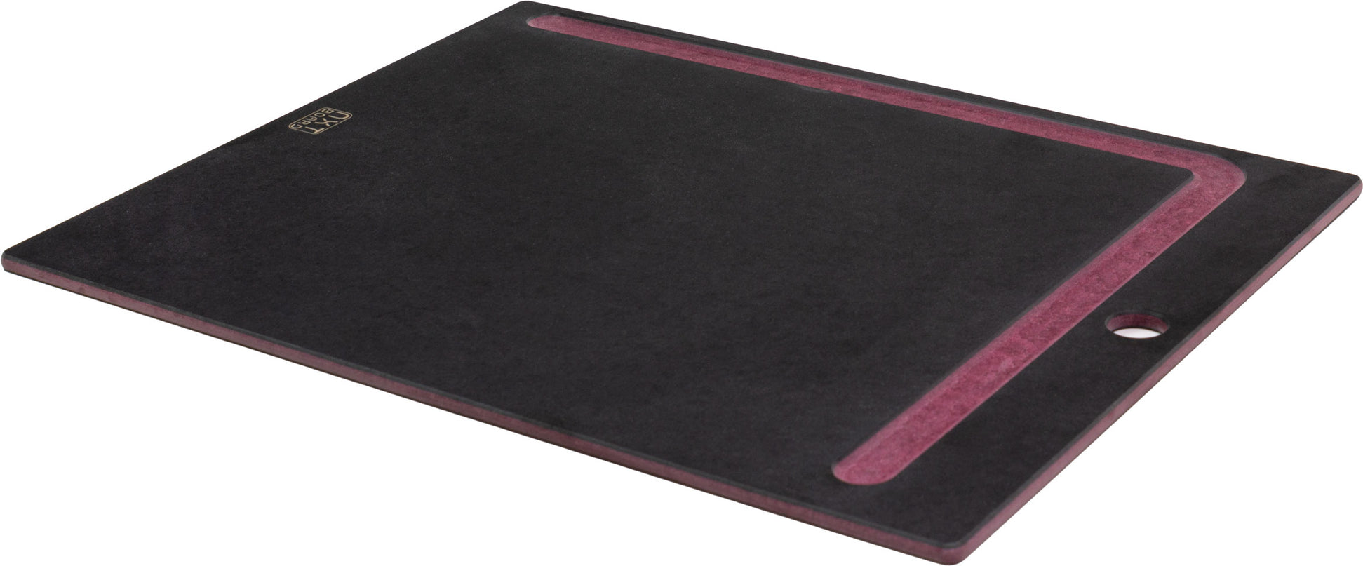 NXT Board Schneidebrett schwarz/pink mit Saftrille – Rückseite